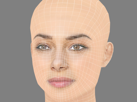 Jessica Parker Kennedy Head - No Hair - Low poly head for game Model 3D