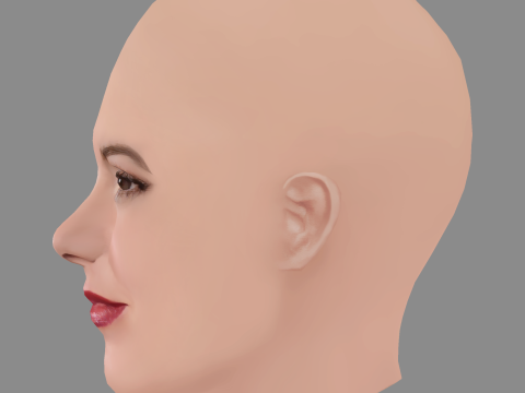 Isla Fisher Head - No Hair - Low poly head for game Modèle 3D
