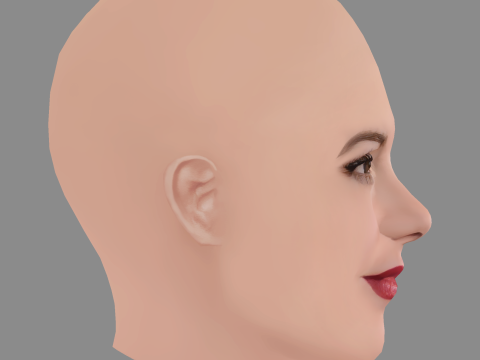 Isla Fisher Head - No Hair - Low poly head for game Modèle 3D