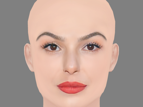 Isis Valverde Head - No Hair - Low poly head for game 3D Model