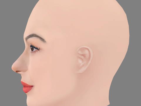 Isis Valverde Head - No Hair - Low poly head for game 3D Model