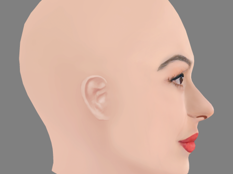 Isis Valverde Head - No Hair - Low poly head for game 3D Model
