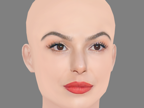 Isis Valverde Head - No Hair - Low poly head for game 3D Model