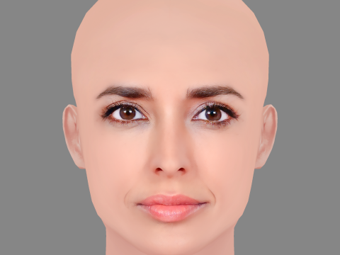 Inma Cuesta Head - No Hair - Low poly head for game 3Dモデル