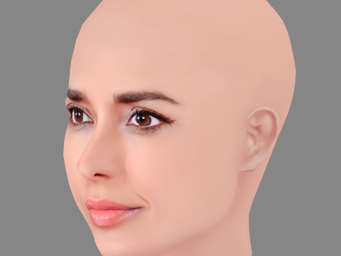 Inma Cuesta Head - No Hair - Low poly head for game 3Dモデル