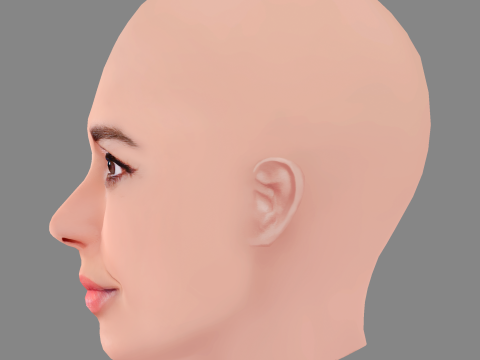 Inma Cuesta Head - No Hair - Low poly head for game 3Dモデル