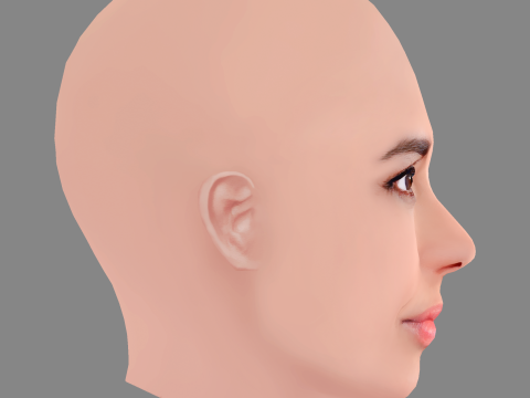 Inma Cuesta Head - No Hair - Low poly head for game 3Dモデル