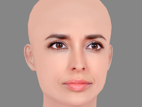 Inma Cuesta Head - No Hair - Low poly head for game 3Dモデル