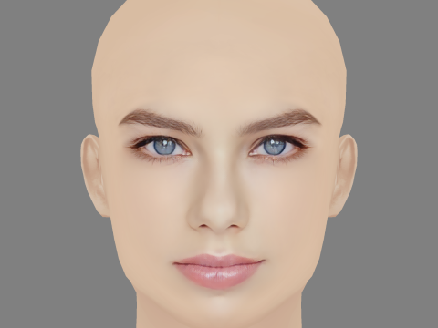 Indiana Evans Head - No Hair - Low poly head for game 3D 模型