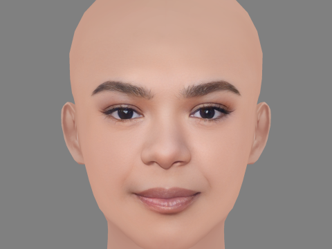 India Amarteifio Head - No Hair - Low poly head for game 3D 模型