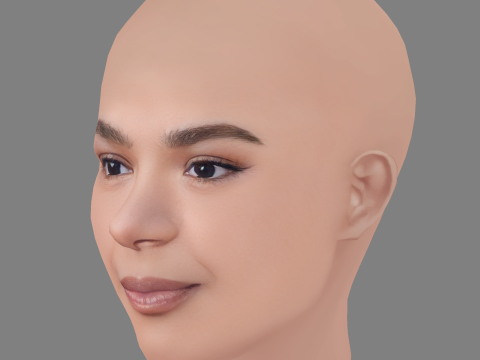 India Amarteifio Head - No Hair - Low poly head for game 3D 模型