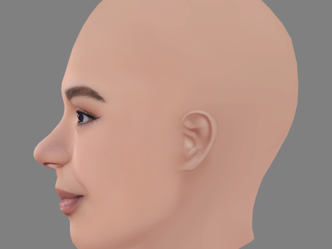 India Amarteifio Head - No Hair - Low poly head for game 3D 模型