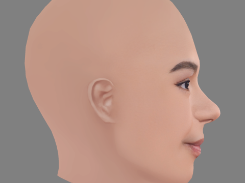 India Amarteifio Head - No Hair - Low poly head for game 3D 模型