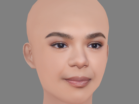 India Amarteifio Head - No Hair - Low poly head for game 3D 模型