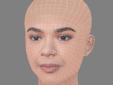 India Amarteifio Head - No Hair - Low poly head for game 3D 模型