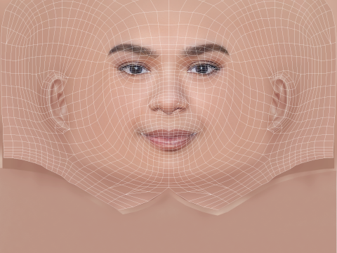 India Amarteifio Head - No Hair - Low poly head for game 3D 模型