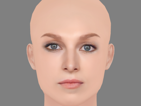 Hunter Schafer Head - No Hair - Low poly head for game 3D Модель