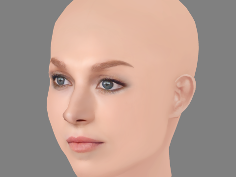 Hunter Schafer Head - No Hair - Low poly head for game 3D Модель