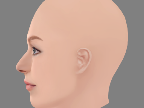 Hunter Schafer Head - No Hair - Low poly head for game 3D Модель