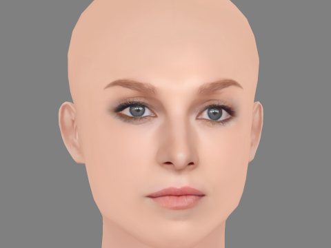 Hunter Schafer Head - No Hair - Low poly head for game 3D Модель