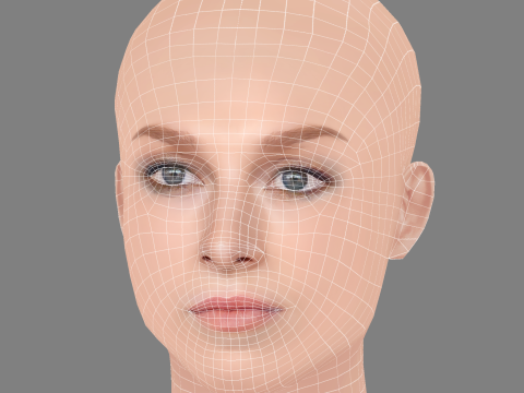 Hunter Schafer Head - No Hair - Low poly head for game 3D Модель