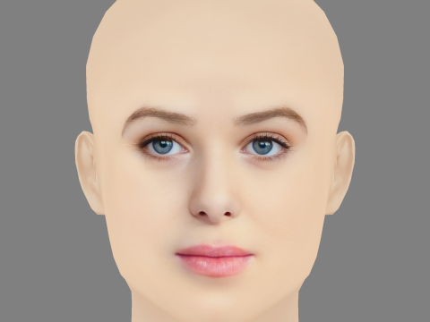 Honor Swinton Byrne Head - No Hair - Low poly head for game 3D Model