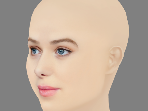 Honor Swinton Byrne Head - No Hair - Low poly head for game 3D Model