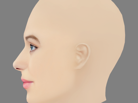 Honor Swinton Byrne Head - No Hair - Low poly head for game 3D Model