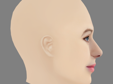 Honor Swinton Byrne Head - No Hair - Low poly head for game 3D Model