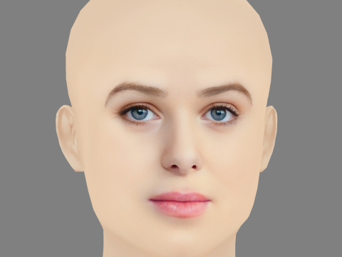 Honor Swinton Byrne Head - No Hair - Low poly head for game 3D Model