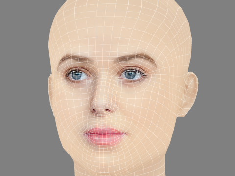Honor Swinton Byrne Head - No Hair - Low poly head for game 3D Model