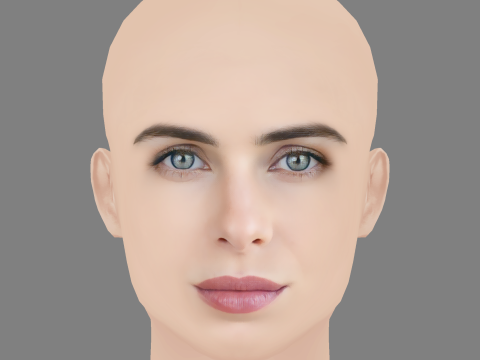 Holly Deveaux Head - No Hair - Low poly head for game Modello 3D