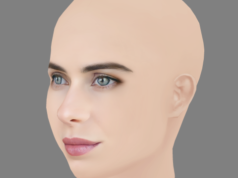 Holly Deveaux Head - No Hair - Low poly head for game Modello 3D