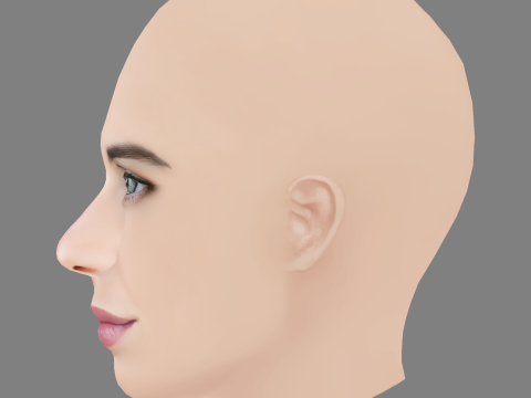 Holly Deveaux Head - No Hair - Low poly head for game Modello 3D