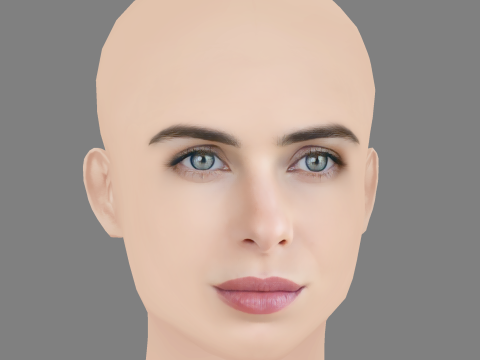 Holly Deveaux Head - No Hair - Low poly head for game Modello 3D