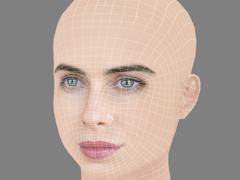 Holly Deveaux Head - No Hair - Low poly head for game Modello 3D