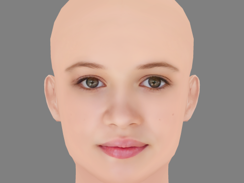 Holly Barrett Head - No Hair - Low poly head for game Model 3D