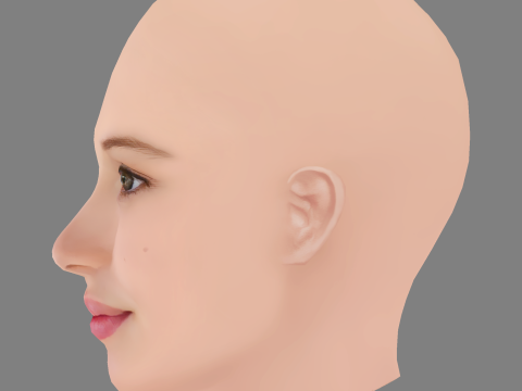 Holly Barrett Head - No Hair - Low poly head for game Model 3D