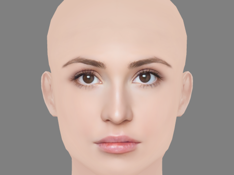 Hannah Vandenbygaart Head - No Hair - Low poly head for game 3D Model