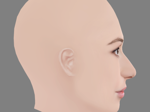 Hannah Vandenbygaart Head - No Hair - Low poly head for game 3D Model