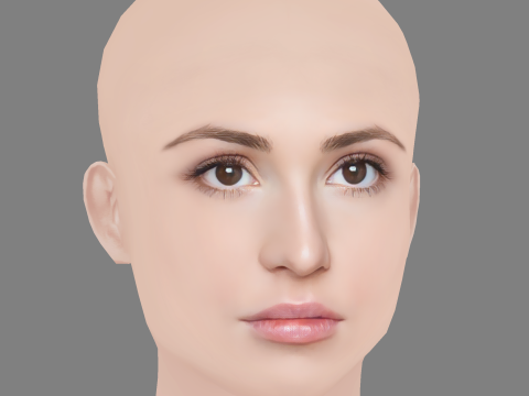Hannah Vandenbygaart Head - No Hair - Low poly head for game 3D Model