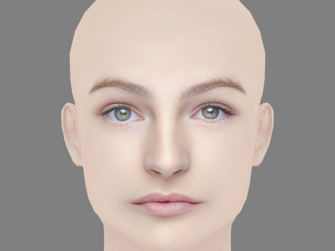 Hannah Monson Head - No Hair - Low poly head for game 3Dモデル