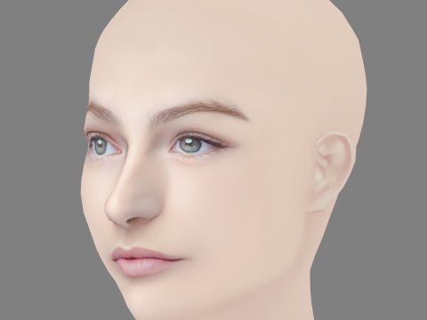 Hannah Monson Head - No Hair - Low poly head for game 3Dモデル