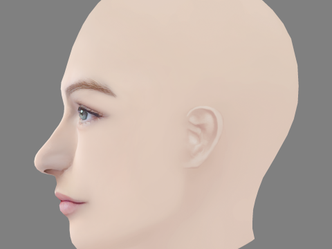 Hannah Monson Head - No Hair - Low poly head for game 3Dモデル
