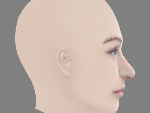 Hannah Monson Head - No Hair - Low poly head for game 3Dモデル
