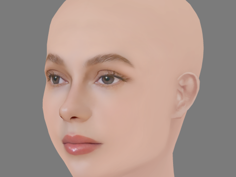 Hannah Dodd Head - No Hair - Low poly head for game Modèle 3D