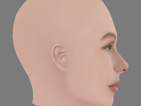 Hannah Dodd Head - No Hair - Low poly head for game Modèle 3D