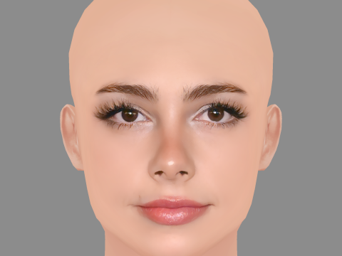 Haley Pullos Head - No Hair - Low poly head for game Modelo 3D