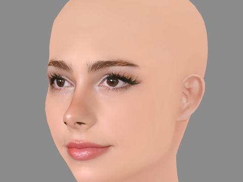 Haley Pullos Head - No Hair - Low poly head for game Modelo 3D
