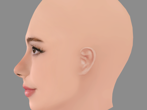 Haley Pullos Head - No Hair - Low poly head for game Modelo 3D